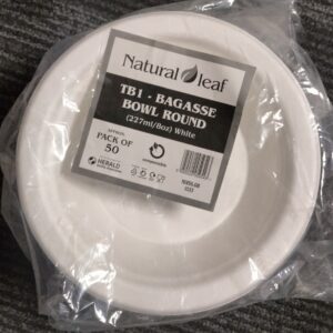 Biodegradable Bagasse Leaf Bowl - 227ml / 8oz (Pack of 50)