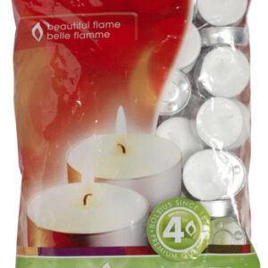 Bolsius White Tealight Candles, 4-Hour Burn Time, Pack of 50
