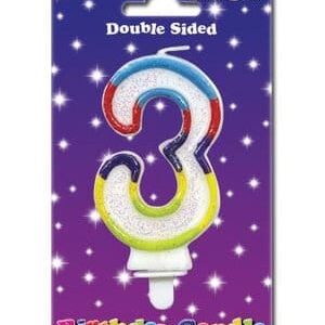 Cake Candle Shaped as Number 3