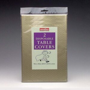 CAROLINE GOLD 2-PACK SQUARE PAPER TABLE COVERS, 90CM X 90CM