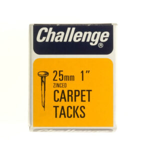 Challenge 25mm Zinc-Plated Carpet Tacks, 40g