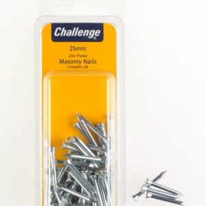 CHALLENGE 25MM Zinc-Plated Masonry Nails, Pack of 60