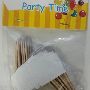 Customizable Message Cocktail Sticks with Cupcake and Sandwich Flags - Set of 50