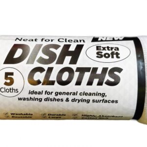 DLUX Extra Large Stockinette Dishcloths - Pack of 5