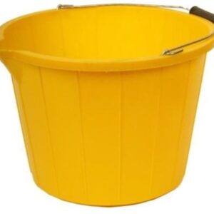 Durable 13.5 Litre / 3 Gallon Yellow Plastic Construction Bucket