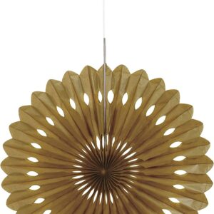 Gold 40cm Tissue Paper Fan Decoration - Unique Party