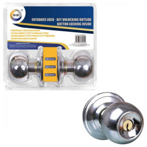 Gold Key Exterior Unlocking Entrance Lock with Interior Button Lock