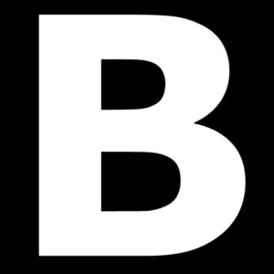 High Visibility Alphabet Sticker - Letter B in White by Rowan