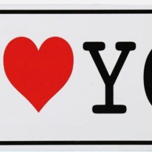 I LOVE YOU Plastic License Plate with Suction Cups