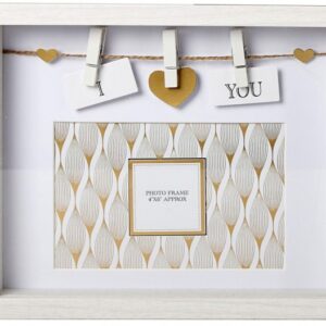 I LOVE YOU White Cloth Line Picture Frame