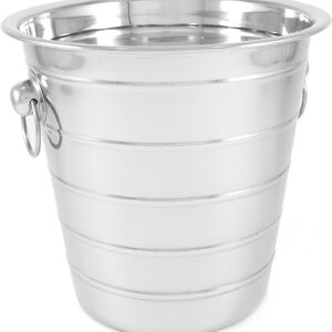 Ribbed Stainless Steel Champagne Buckets, 21cm