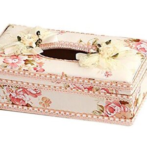 Rose-Patterned Plastic Tissue Box