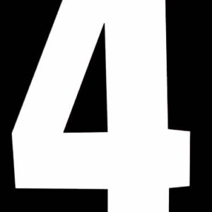 ROWAN HIGH VISIBILITY WHITE NUMBER 4 STICKER FOR WHEELIE BINS