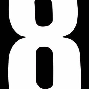 ROWAN WHITE HIGH VISIBILITY WHEELIE BIN NUMBER STICKER - 8