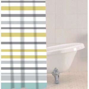 SABICHI Ocean Stripe Shower Curtain, 180cm x 180cm