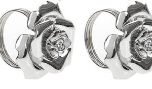 Set of 4 Rose Design Christmas Napkin Rings