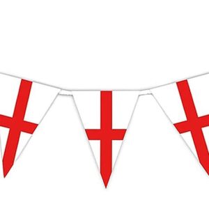 SHATCHI England St. George's Flag Bunting Banner, 25 Pieces, 10 Meters