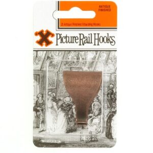 SHAW X Antique Finish Picture Rail Hanging Molding Hooks, Pack of 2