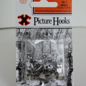 SHAW X Small / No. 1 Nickel-Plated Picture Hooks, Pack of 5