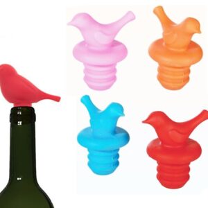 Silicone Bird Bottle Stopper in Various Colors