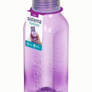 Sistema 475ml Square Water Bottle in Assorted Colors