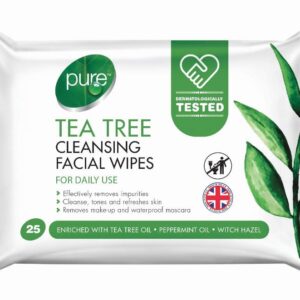 Tea Tree Cleansing Facial Wipes – Pack of 25