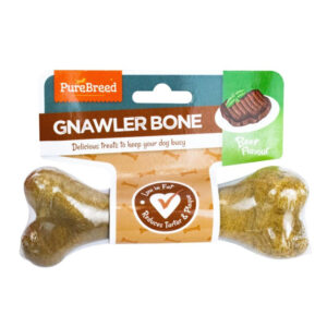 The "Pet Dog Treats Beef Gnawler Bone 105g 323616" refers to a type of dog treat designed for pets, particularly dogs. This specific product weighs 105 grams and is likely...