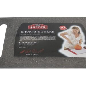 The "Plastic Lightweight Marble Style Chopping Board" is designed to resemble marble but is made from plastic, which makes it lightweight and easy to handle. It measures 37cm by...