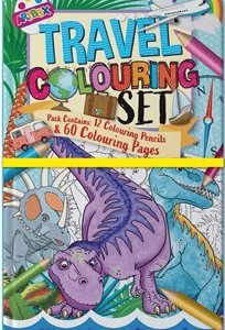 Travel Coloring Set for Boys: Dinosaurs & Superheroes - 2 Designs