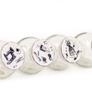 Vintage Glass Jar for Assorted Sewing Supplies, 8x6