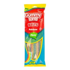 GUMMY LAND RAINBOW FIZZY BELTS 150g OC
