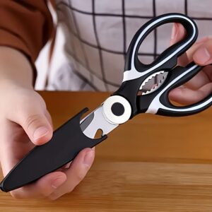 Heavy-Duty Stainless Steel Kitchen Scissors - Multifunctional Food Shears for Duck, Fish, Meat, Chicken Bones, Pizza & Salad - Perfect for BBQs and Home Use