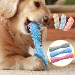 Durable Dog Chew Stick, Toothbrush For Tooth Cleaning And Massage - Soft Rubber Pet Toy