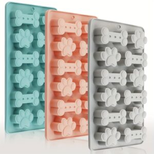 Silicone Dog Mold - 1pc, Non-Stick, Easy Release, Bone & Paw Print Design in Pink/Blue/Gray, Perfect for Baking, Crafting
