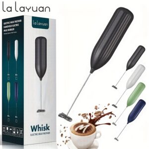 1pc LALAYUAN Electric Milk Frother - Mini Handheld Whisk, Battery Operated (Not Included), Ideal for Coffee, Lattes, Cappuccino, and Chocolate Drinks, Portable Foam Maker, Perfect Christmas Gift, Coffee Drink Maker | Modern Kitchen Accessory | Durable Sta