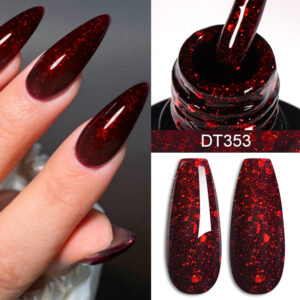 Red Series Gel Nail Polish, Spring Summer Wine Red Gel Polish, UV/LED Lamp Needed, For Home Salon Nail Art, Christmas nail design