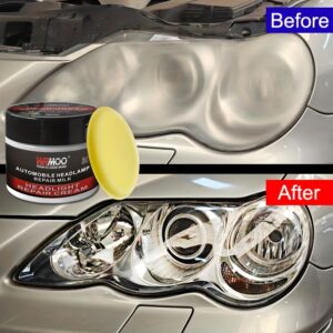 Car Headlight Restoration Kit - Crystal Plated Polish & Scratch Remover, Yellowing Prevention