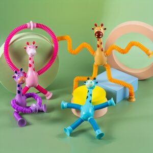 Suction Cup, Giraffe, Ever-changing Baby, Cartoon Creative Puzzle Toy, Stretching Tube, Telescopic Tube, Christmas Halloween Thanksgiving gifts easter gift