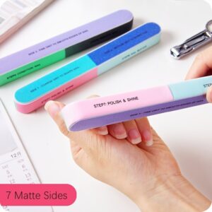 High Quality Multi-Sided Nail File Set with Polished Sponge Sand Bars - Perfect for Nail Art and Polish