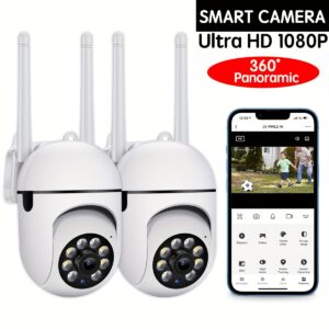Cam With Color Night Vision Wireless 1080p HD Indoor/Outdoor Video Camera 2-Way Audio Wireless Security Camera Pan/Tilt/Zoom Wi-Fi Smart Home Security Camera With Motion Tracking For Baby & Pet Color Night Vision 2-Way Audio.