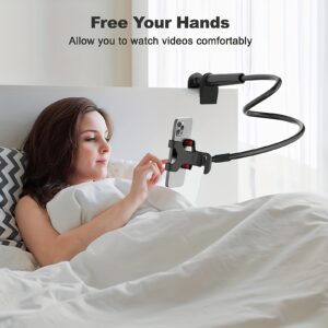 1pc Flexible Cell Phone Holder with Long Arm for iPhone 15 Pro Max, 12-14 - Hands-Free Mount for Lazy Days