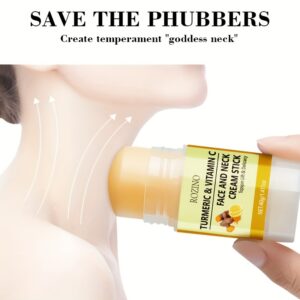 ROZINO Turmeric & Vitamin C Hydrating Face and Neck Cream Stick, 40g - Moisturizing, Lock-in Hydration for Smooth, Radiant Skin, Hypoallergenic, Suitable for All Skin Types