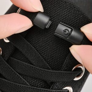 1 Pair Free-Tie Shoelaces Set, 2pcs Elastic Shoelaces & 2pcs Shoelaces Buckles for Sneakers Canvas Shoes