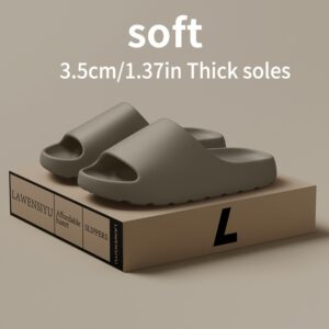 Solid Color Open Toe Breathable Chunky Slippers For Men And Women, Comfy Non Slip Durable Anti Odor EVA Slides, Unisex Indoor Footwear