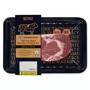 100% British Beef Salt Dry Aged Aberdeen Angus 8oz Ribeye Steak