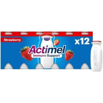 Actimel Strawberry Cultured Yoghurt Drink 12x100 (12 x 100g)