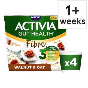 Activia Fibre Walnut & Oat Yogurt (4 x 115g)