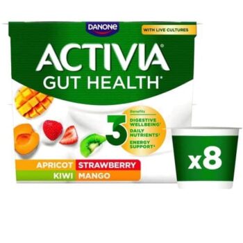 Activia Mango Strawberry Kiwi & Apricot Multipack Yogurt (8 x 115g)