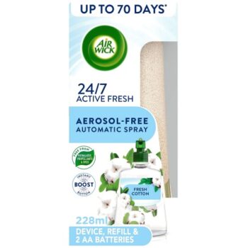 Air Wick Active Fresh Aerosol-Free Automatic Spray Kit Fresh Cotton (228ml)