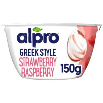 Alpro Greek Style Strawberry Raspberry Yoghurt Alternative (150g)